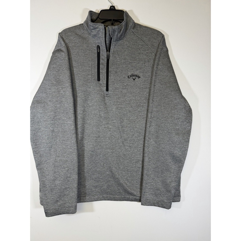 Callaway Men's Gold 1/4 Zip Jacket Size L Gray With Side pockets